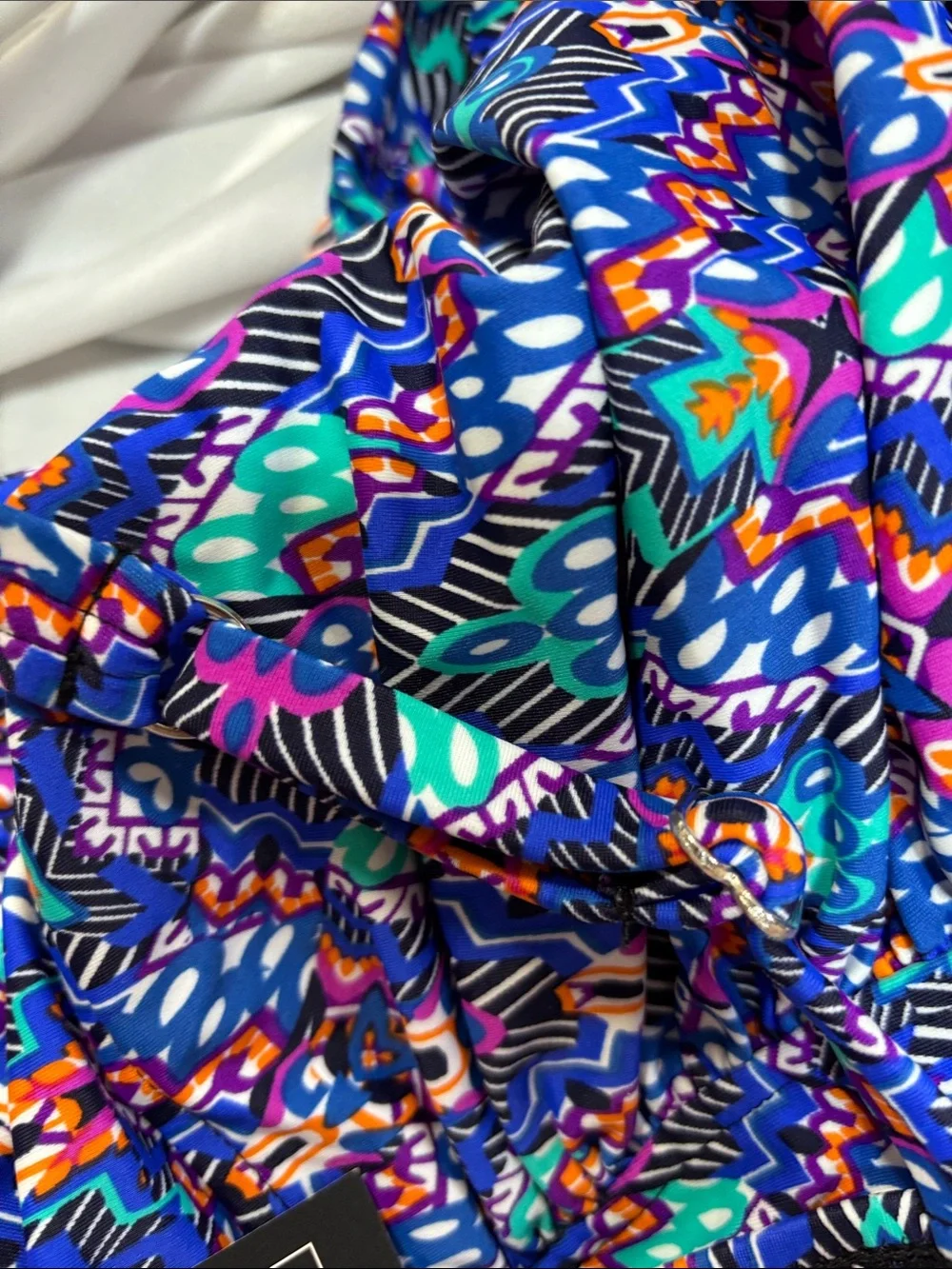 Swim Solutions multi color waist minimizer lined swimsuit NWT - Picture 8 of 10